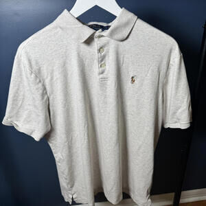 Polo Ralph Lauren Classic Fit Soft Cotton Polo Shirt Cream L (Authenticated)